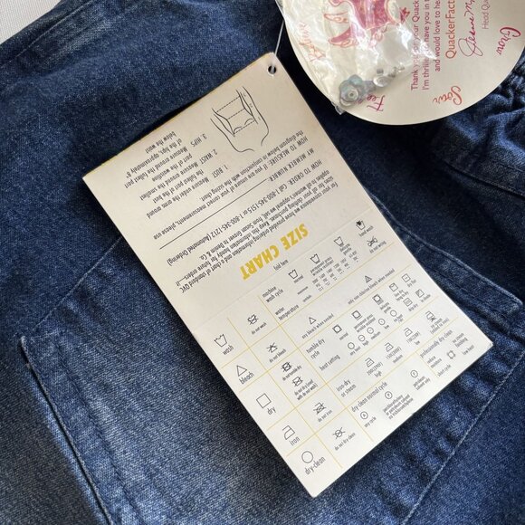 Quacker Factory Dark Wash Cropped Jeans With Sequins Detail At Hem - Picture 12 of 12